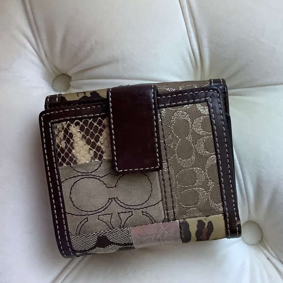 Coach Handbags - Brown patchwork Coach wallet